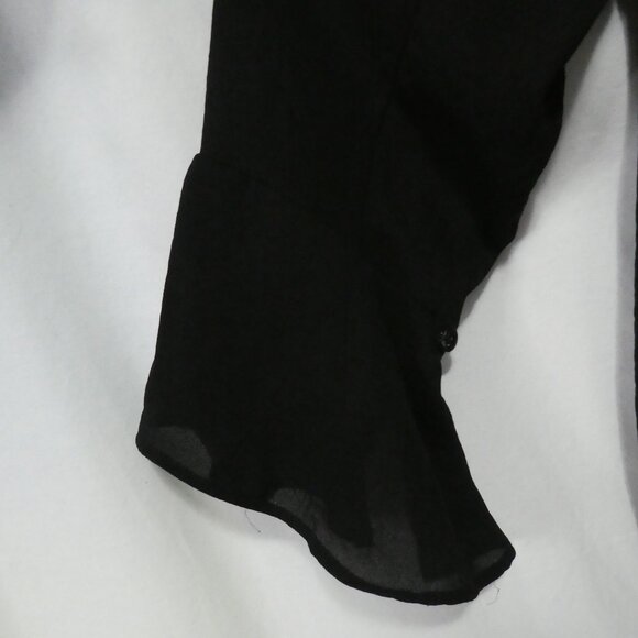 MICHEL STUDIO COLLECTION | size 18 | Elegant Black Sheer Ruffled Blouse - Picture 6 of 14